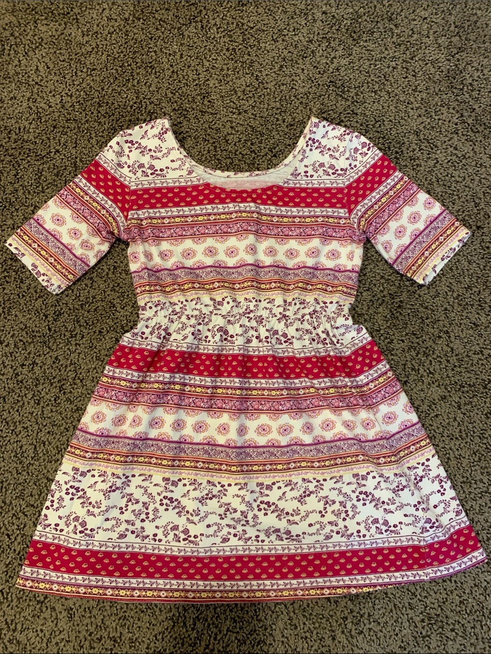 🌷2/$20🌷Old Navy Cotton Knit Red & White Boho Style Casual Girls Dress